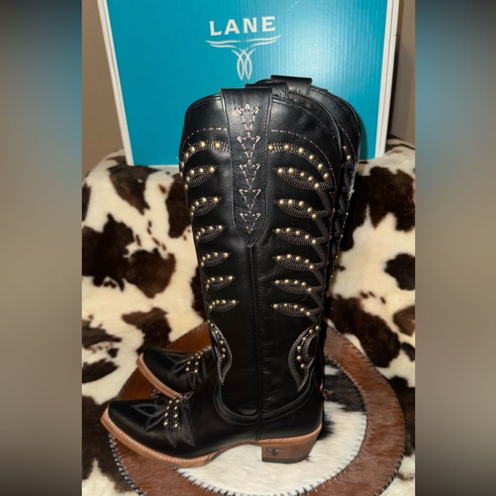 Lane Boots Studded Black Women’s Cowgirl Boots